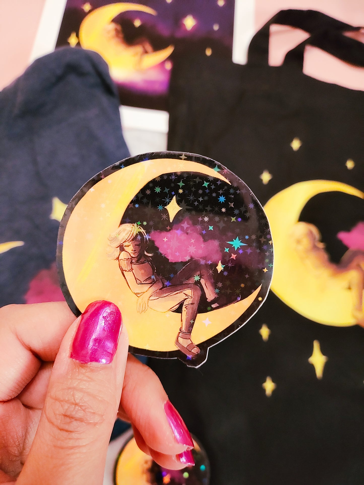 Moon Girl - Holographic Sticker